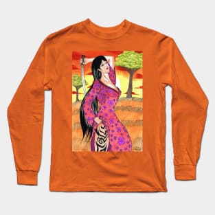 Samurai Tattoo Girl Long Sleeve T-Shirt